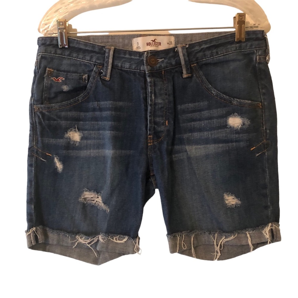 Hollister distressed jean shorts